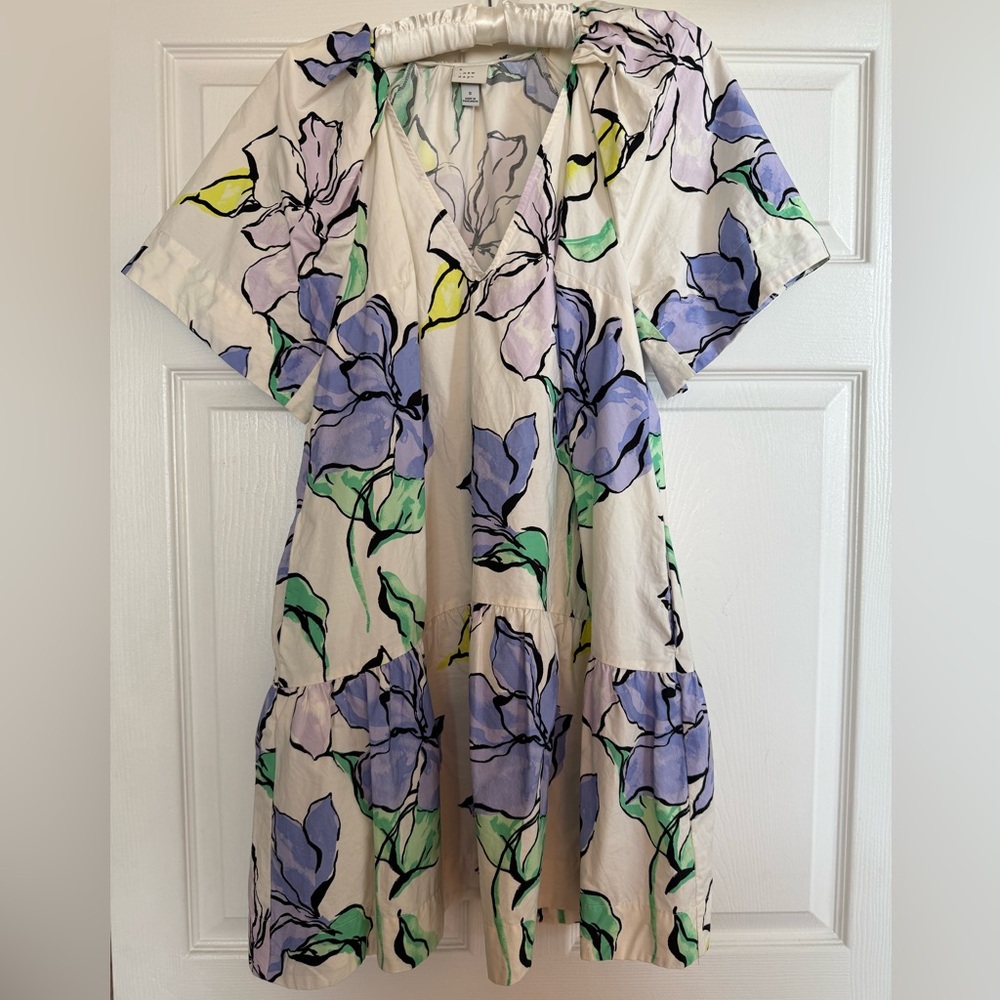 a new day white and blue Floral Dress